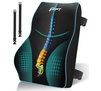 Sotor Cojín Lumbar, Cojín Lumbar Silla Oficina, Cojín Lumbar Coche Apoyo con Esponja Memoria para Silla Coche Oficina, Cojín Lumbar Silla Oficina Respaldo Alivio del Fatiga de Espalda - Negro