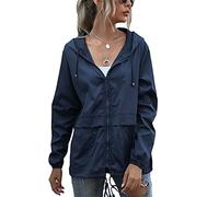 SotRong Chaquetas impermeables ligeras y empaquetables para mujeres, cortavientos para ciclismo y running al aire libre, chaqueta con cremallera y capucha de secado rápido, chubasquero impermeable