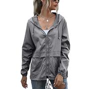 SotRong Chaquetas impermeables ligeras y empaquetables para mujeres, cortavientos para ciclismo y running al aire libre, chaqueta con cremallera y capucha de secado rápido, chubasquero impermeable