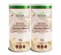Sotya Batido Saciante Chocolate Blanco (Pack 2 x 600 g) Batido Sustitutivo de Comida, Complemento Dietético con Proteínas, Fibra, Vitaminas y Minerales