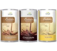 Sotya Batidos Saciantes Sustitutivos de Comida para Control de Peso - Pack 3 Sabores Capuchino, Chocolate y Vainilla | Con Fibra, Proteínas, Vitaminas y Café Verde | Dieta Hipocalórica
