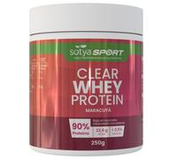 SOTYA CLEAR WHEY PROTEIN Aislado de Proteína de Suero de Leche. 90% Proteina en Polvo Baja en Azucares y Lactosa, Sabores Únicos para Deportistas, Recuperación Muscular (250gr (1 unidad), Maracuyá)