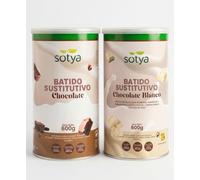 Sotya Pack Batidos Saciantes Chocolate Blanco (600g) y Chocolate (600g) | Sustitutivos de Comida para Dieta Hipocalórica y Control de Peso | Con Fibra, Vitaminas y Minerales
