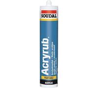Soudal 102600 "Acryrub - Sellador de juntas de acrílico, 310 ml, color blanco