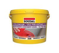 Soudal Adhesivo para suelos blandos 5kg, ideal para vinilo, textil, PVC, cubo, resistente al agua