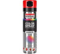 Soudal Color Spray MP Fluo Rojo 500 ml Marcador de construcción, cabezal pulverizador de 360°