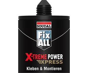 Soudal Fix ALL X-treme Power Express - Pegamento de montaje (420 g, con boquilla de clip), color blanco