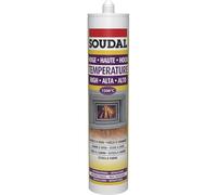 Soudal Pasta impermeabilizante para chimenea y estufa, extremadamente resistente al calor, a base de silicato de sodio, cartucho de 300 ml, color negro