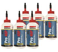 Soudal Pro 45P - Cola para madera (poliuretano, impermeable, D4, 750 ml, 6 unidades)