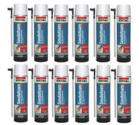 Soudal Soudafoam 2K - Lote de 12 botes de aerosol (400 ml, material de construcción clase B2, listo para usar, doble componente, para montaje rápido y seguro de marcos de puertas y elementos de