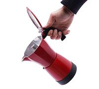 soudesileim Cafetera eléctrica con base, 480 W, cafetera de 17 x 20 cm, máquina de café de 300 ml, para 6 tazas de espresso, cafetera de inducción italiana para café expreso (rojo)