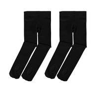 Soudittur Medias Convertibles de Ballet Danza Para Niñas y Mujer 90 DEN en Negro 2 Pares, S (4-6 años, Altura: 110-125 cm)