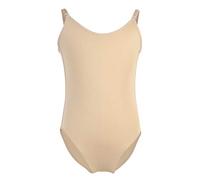 Soudittur Niñas Camiseta Leotardo para Ballet Danza Gimnasia Infantil Ropa Interior Sin Costuras Nude con Correas Ajustables Vestido de Baile, color carne, XL (Height 165-170 cm, Over 16 Y)