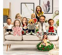 SOUFEEL Almohada Faciales Personalizadas con Sus Propias Imágenes, Retrato de Hombre Impresa 3D de Doble Cara Novedad Regalo para Amigo Novio y Madre Novia