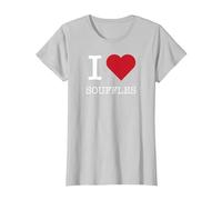 Souffles I Corazón, I Love Souffles Camiseta, Mujer, Plata, 3XL