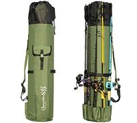 Sougayilang Angelrutentasche aus Segeltuch für Ruten, Organizer, Stangen-Aufbewahrungstasche, Angelruten- und Rollenträger für Reisen, Geschenk für Vater, Freund und Familie, Verde: 120 cm, 120 cm (L