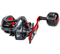Sougayilang Baitcaster - Carrete de pesca, tamaño 400 con arrastre máximo de 35 libras, relación de engranaje 6.3:1, carrete de fundición de perfil bajo para almizcle - zurdos