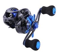 Sougayilang Baitcasting Carrete de Pesca 7.0:1 velocidades - Low Profile Carbon Fiber Drag 9+1 rodamiento Doble magnético Freno carretes (Izquierda)
