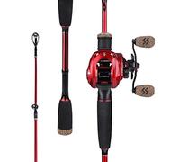 Sougayilang Baitcasting Combo, 2 piezas M/MH Bastón Baitcasting ligero y carrete Baitcaster 8.0:1, caña de pescar y carrete combinado para viajes de agua dulce salada 2.1L