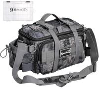 Sougayilang Bolsa de pesca - Bolsas para aparejos de pesca de agua salada o de agua dulce - Puede almacenar cebos, comida para peces, carretes de pesca, etc., correa acolchada para el hombro - Bolsa