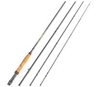 Sougayilang Caña de Pescar con Mosca de 4 Piezas de 9 pies, Ligera, Ultra portátil, para Trucha, salmón, Sunfish Outfit Travel Fishing-SG4905-Negro
