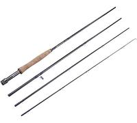 Sougayilang Caña de pescar con mosca, ligera, ultraportátil, 4 piezas, de grafito, 5/6, arranque completo, corcho de goma y mango EVA, 5
