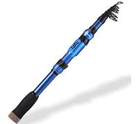 Sougayilang Caña de Pescar telescópica portátil, Fibra de Carbono de 24 toneladas, Asiento de Carrete mecanizado CNC, cómodo Mango de EVA, caña de Pescar de Viaje para Pesca de Trucha y lubina (Azul,