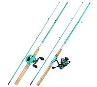 Sougayilang - Caña de Pescar y Carrete Combinado, 2 Piezas de 167,6 cm, caña de Grafito y Fibra de Vidrio, Duradero y Fuerte, Carrete Quickset Anti-inversión (2 Piezas) (PLQB y ZB-BLUE-2PCS)