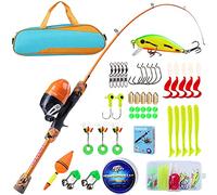 Sougayilang Canne à pêche pour Enfants, canne à pêche télescopique Portable et Moulinet, Avec Ligne de pêche leurres Sac de pêche pour Filles et garçons voyageant canne à pêche pour Enfants-O