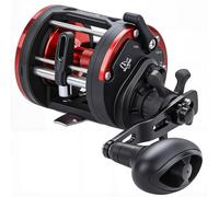 Sougayilang Carrete de arrastre, carrete convencional Level Wind de grafito, carrete de pesca redondo, acero inoxidable duradero, arrastre máximo de 35 libras, carretes de pesca de gran capacidad de