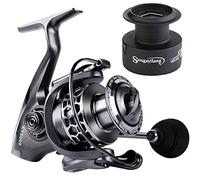 Sougayilang Carrete de pesca 13+1BB, peso ligero, ultra suave, carrete de pesca giratorio de aluminio con carrete de grafito de repuesto gratis (XY1000)