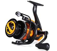 Sougayilang Carrete de pesca, carrete giratorio ultraligero con carrete de aluminio, carrete de pesca giratorio de alta velocidad 5.2:1, serie 1000-6000 para agua dulce naranja 3000