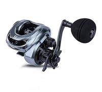 Sougayilang Carrete de pesca de alta velocidad con rodamientos de bolas 9+1, relación de transmisión 8.0:1, sistema de freno magnético, carretes de fundición con mango eléctrico, zurdo, gris