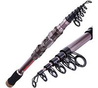 Sougayilang Combinaciones de carretes de pescar, fibra de carbono 24 toneladas, carretes telescópicos portátiles para viajes, agua salada y dulce, regalos