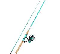 Sougayilang Combo de caña de Pescar giratoria, 2 Piezas de 5 pies y 6 Pulgadas, caña de Grafito y Fibra de Vidrio, Duradera y Fuerte, Carrete de Pesca antirretroceso Quickset (Paquete de 1)