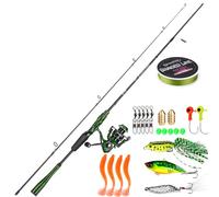 Sougayilang Combo de caña de pescar, IM6 grafito 2 piezas en blanco, carrete giratorio y de fundición antirreverso, guías de acero inoxidable, 6 pies 0 pulgadas con kit completo de carrete 2000