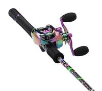 Sougayilang Combo de caña de pescar y carrete, combo de baitcasting, IM7 varillas en blanco de grafito con mango EVA, caña de fundición de 6 pies 0 pulgadas con carrete de fundición para zurdos