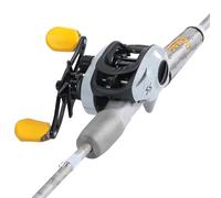 Sougayilang Spinning& Casting - Combos de caña de pescar con grafito, carrete de pesca en blanco para pesca de lubina (fundición con diestros, 6 pies 6 pulgadas, mediano, rápido, 2 piezas)