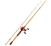 Sougayilang ZJJ Juego de caña y carrete Baitcaster, cañas de fundición de cebo de grafito IM7 de 2 piezas con guías de acero inoxidable, carretes de cebo de freno magnético 7.2: 1 para pesca en agua d