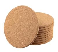 SOUJAP 10 Posavasos Redondos de Corcho de 19 cm, Posavasos de Corcho Grueso para Bebidas, Posavasos de Plantas de Corcho para Tazas Calientes, Plantas