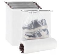 SOUJAP 100 bolsas de almacenamiento de zapatos, 30 x 40 cm, multifuncionales, translúcidas, portátiles, impermeables, con cordón para viajes