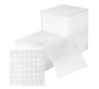 SOUJAP 150 cuadrados de lona de plástico de 7 unidades, 4.1 x 4.1 pulgadas, hoja de malla de punto de cruz de plástico para bordado, proyecto de ganchillo de punto, color blanco