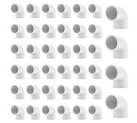SOUJAP 40 piezas de accesorios de codo de tubería de PVC de 90 grados, conectores de tubo de codo de ángulo recto de 2 vías para muebles, construcción, estructura de bricolaje, color blanco