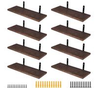 SOUJAP 8 estantes flotantes montados en la pared, estantes flotantes de madera oscura de 16 pulgadas con tornillos para dormitorio, sala de estar, cocina, 40 x 15 x 1,5 cm