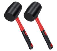 SOUJAP Juego de mazo de goma, 680.4 g, mango de fibra, rojo y negro, 335 x 105 x 64 mm, paquete de 2