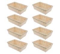SOUJAP Paquete de 8 cestas de bambú rectangulares de 30 x 20 x 9 cm, cesta de bambú para organizador