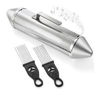 SOUJOY Guiro Instrument, coctelera Guiro de acero inoxidable con 2 raspadores, instrumento de percusión latina de 15 x 3 pulgadas, martillo de arena profesional de acompañamiento de banda para
