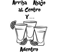 Soul Art Graphics, Vinilo decorativo de pared con frase 'arriba abajo al centro...' para bar cafetería o restaurante. Pegatina decorativa multicolor casual para adultos. 30x42cm
