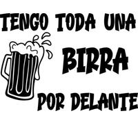 Soul Art Graphics, Vinilo decorativo de pared con frase 'Tengo toda una birra...' (59x84cm), Negro, Casual, Pegatina decorativa para bar, cafetería o restaurante