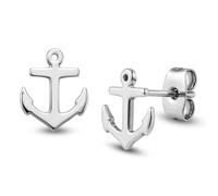 Soul-Cats Alma-1 par de aretes de plata ancla marinera marinero rockabilly, Color: Plata